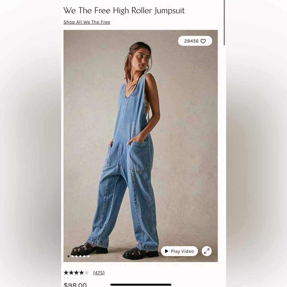Free people high roller jumpsuit-overalls